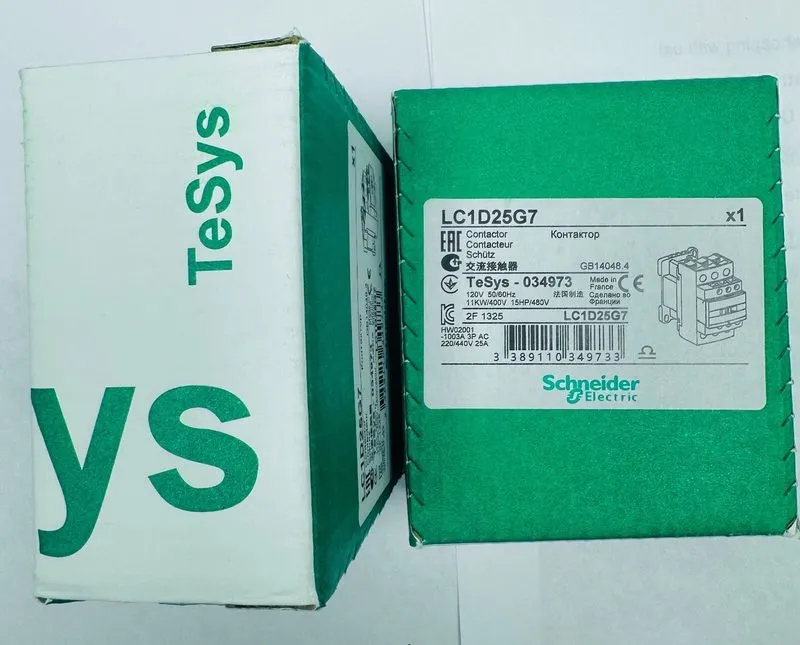 Контактор Schneider Electric LC1D25G7 TeSys D LC1D25 25A 3-Pole Contactor 120V A — фото лота 1