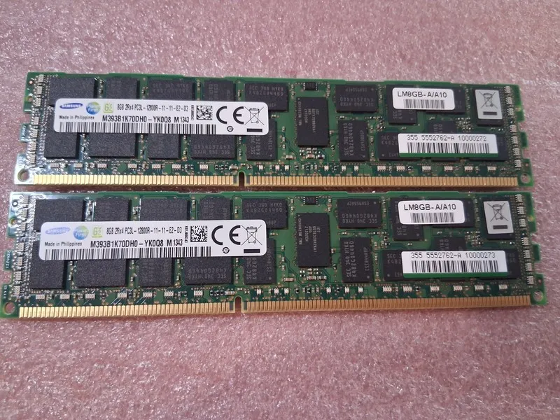 Модуль памяти 2 x 8GB Samsung M393B1K70DH0-YK0 2Rx4 PC3L-12800R DDR3 RAM (16GB i