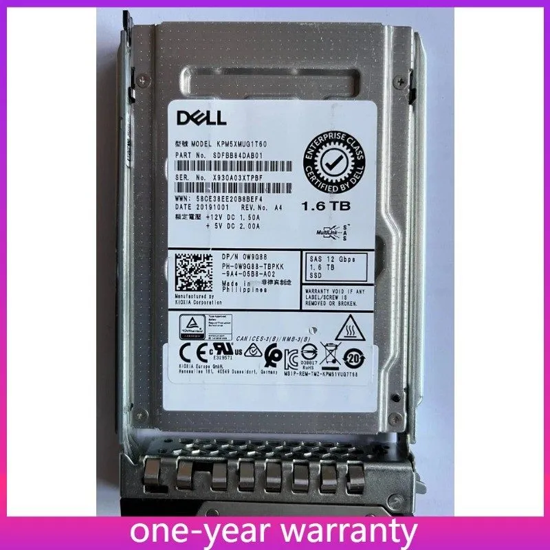 SSD-накопитель Dell D7KJJ 1.6TB SAS 12Gbps SSD Write Intensive WI 2.5 Inch Kioxi