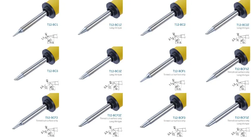 Паяльная станция Hakko T12 Series Shape BC/C/BCM Soldering Tip, для FM-2027 FM-2