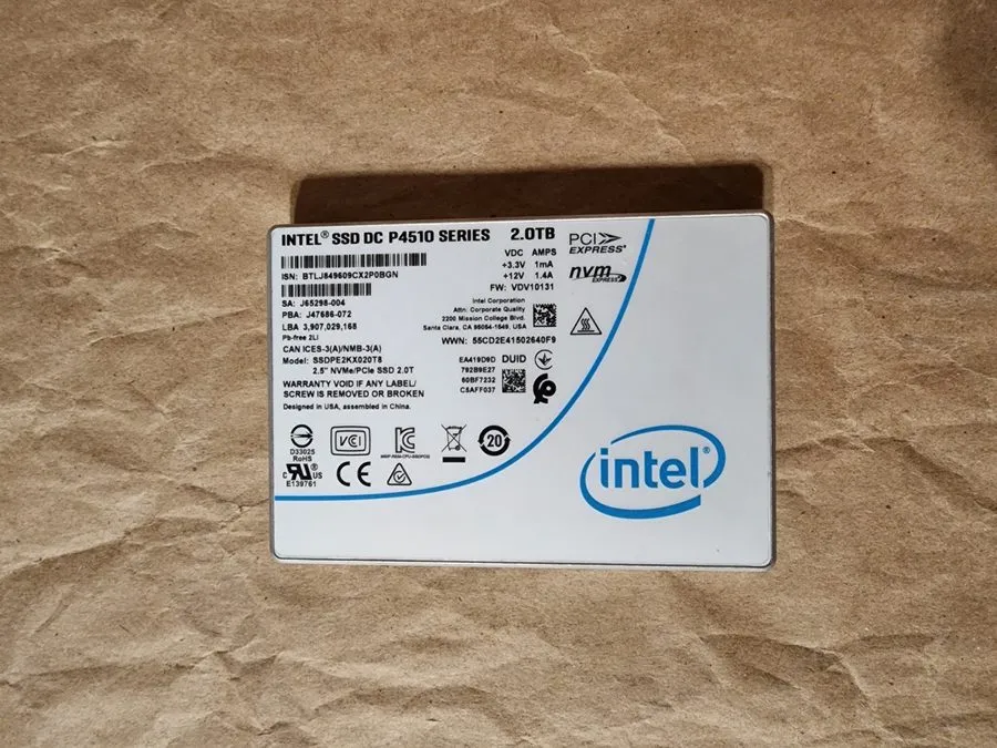 SSD-накопитель Intel SSD DC P4510 1TB NVMe U.2 2.5in PCIe 3.1 x4 Enterprise SSD
