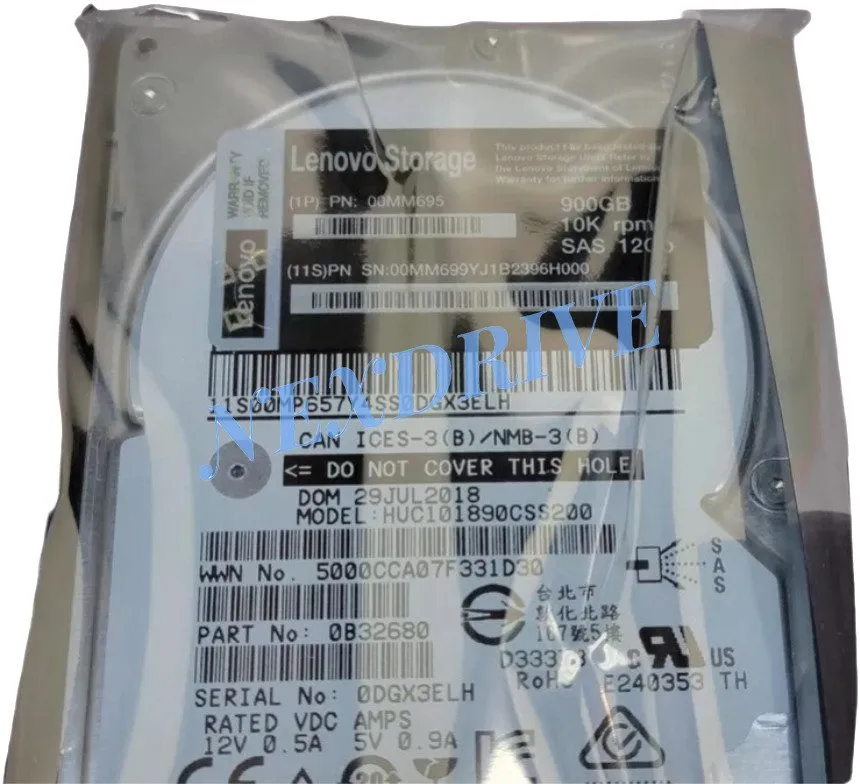 Жёсткий диск Lenovo 00MM699 00MM697 00MM695 900GB 10K 12Gb/s SAS 2.5-inch HDD Ha