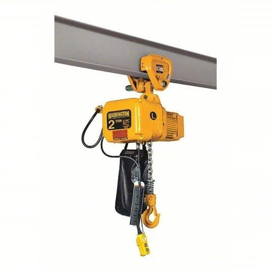Таль Harrington Chain Hoist & Trolley SNERP020L-20 230 Volt Single Phase 20' Lif — фото лота 1