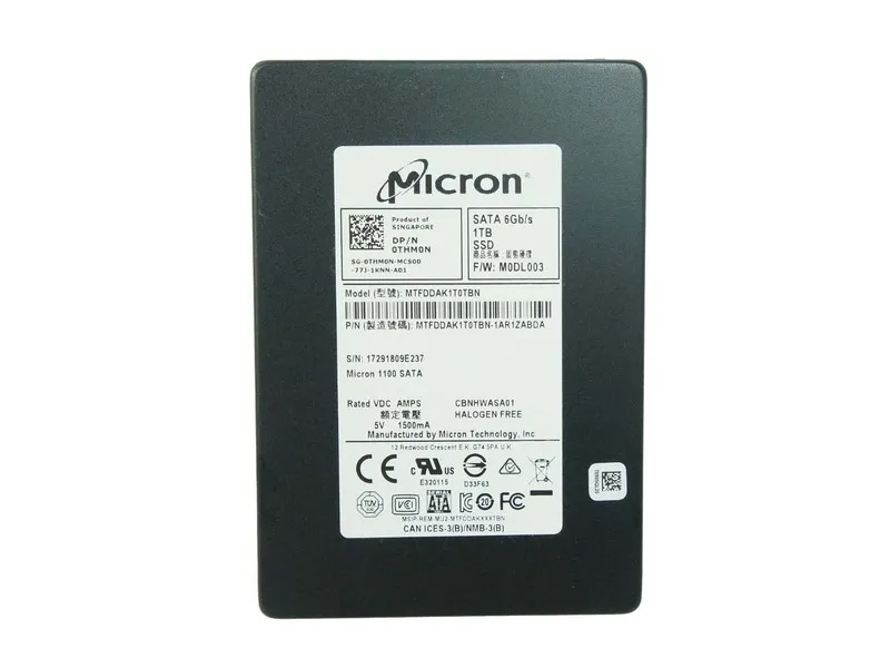 SSD-накопитель Micron 1100 MTFDDAK1T0TBN 1TB Internal SSD 2.5" SATA III 6Gbps TH