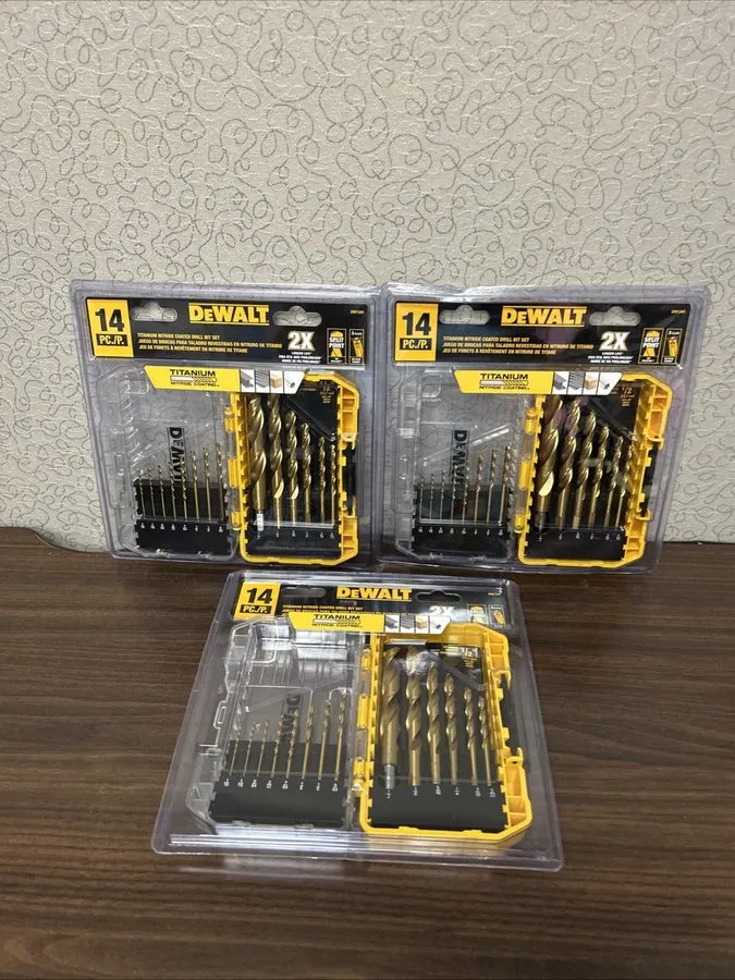Режущий инструмент DEWALT DW1341 GT 14-Piece Titanium Nitride HSS Jobber Twist D — фото лота 1