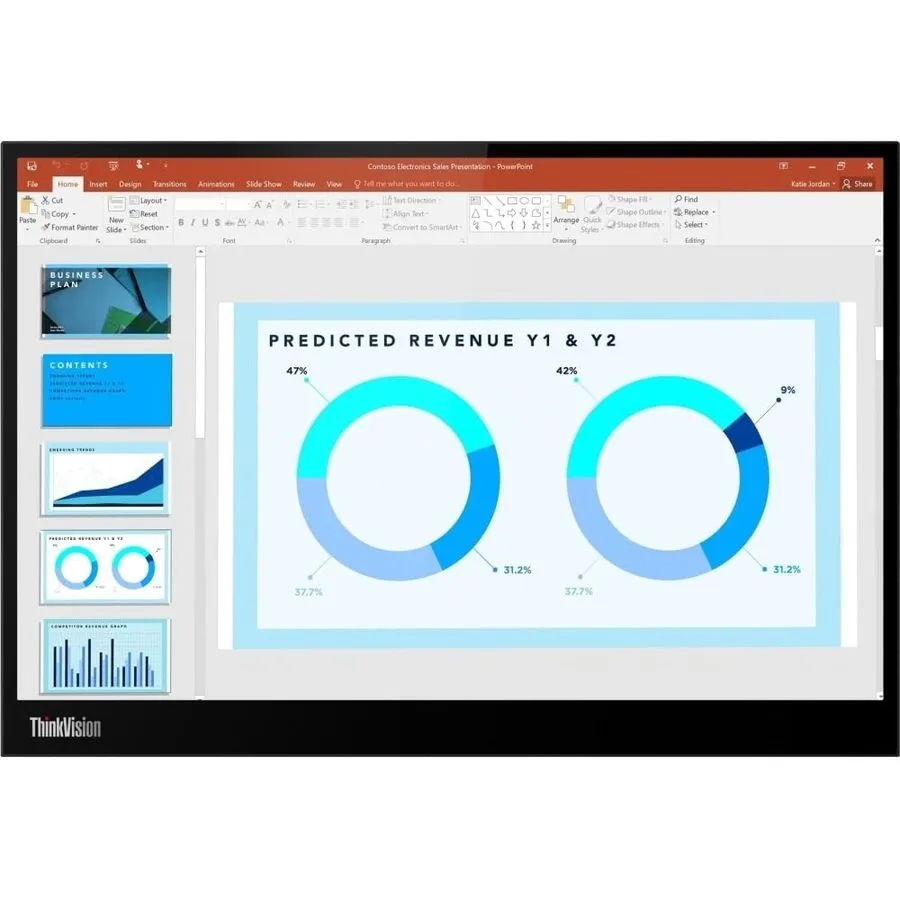Монитор LENOVO THINKVISION M14d, 14" LCD, 2240x1400, 60Hz, USB-C wCABLE, 63AAUAR