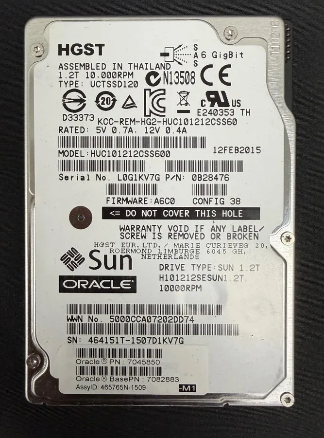 Жёсткий диск HGST HUC101212CSS600 1.2TB SAS 6Gb/s 10K 2.5 in Enterprise HDD 0B28 — фото лота 1