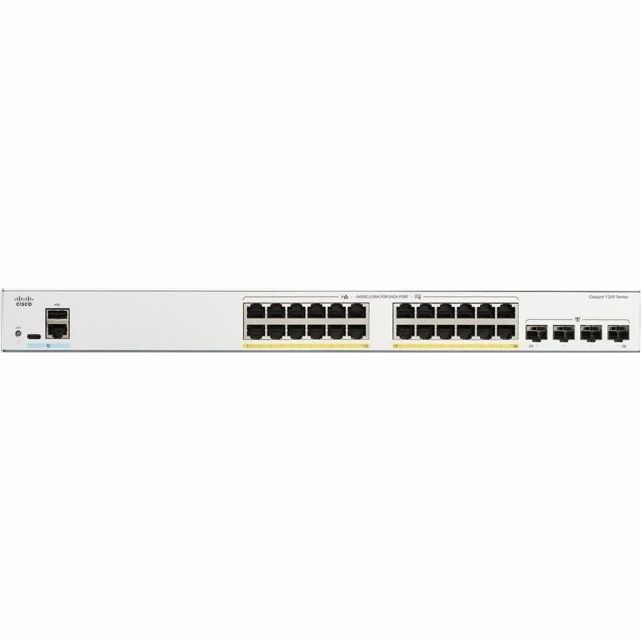 Коммутатор Cisco C1200-24FP-4G Catalyst 24 Port GE PoE+ & 4 SFP Switch