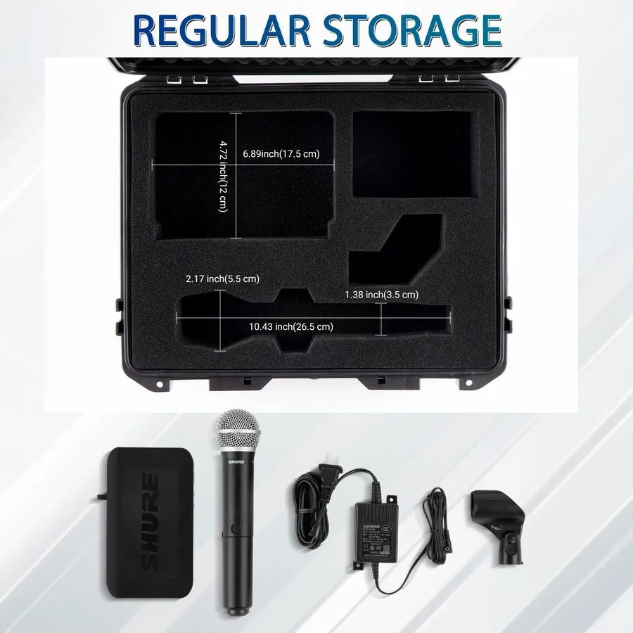 Радиосистема Wireless microphone case Hard Case Compatible with Shure BLX24/SM58 — фото лота 1