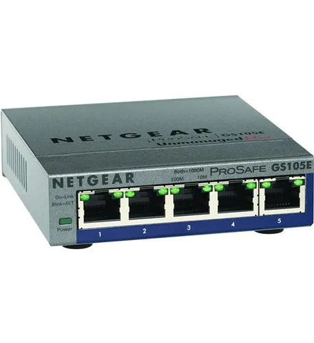 Коммутатор NETGEAR ProSAFE GS105E-200NAS 5 Port Gigabit Smart Managed Plus Switc