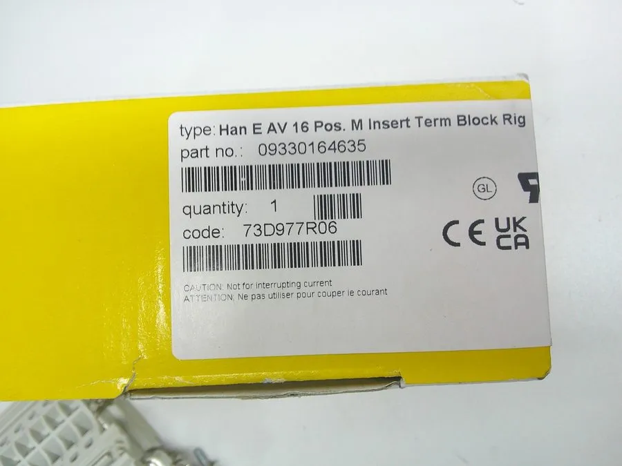Электронный компонент HARTING 09330164635 Han E AV 16 Pos. M Insert Term Block R