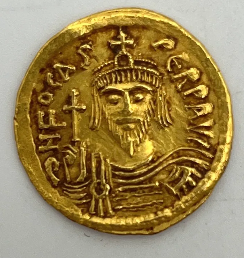 Лабораторный прибор Phocas Gold AV Tremissis Byzantine Empire 602-610 AD Certifi — фото лота 1