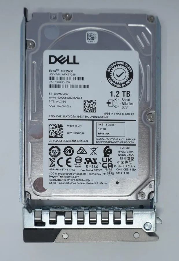Сервер G2G54 ST1200MM0099 Dell POWEREDGE 1.2TB 10KRPM 12Gb 2.5"SAS HDD 0G2G54