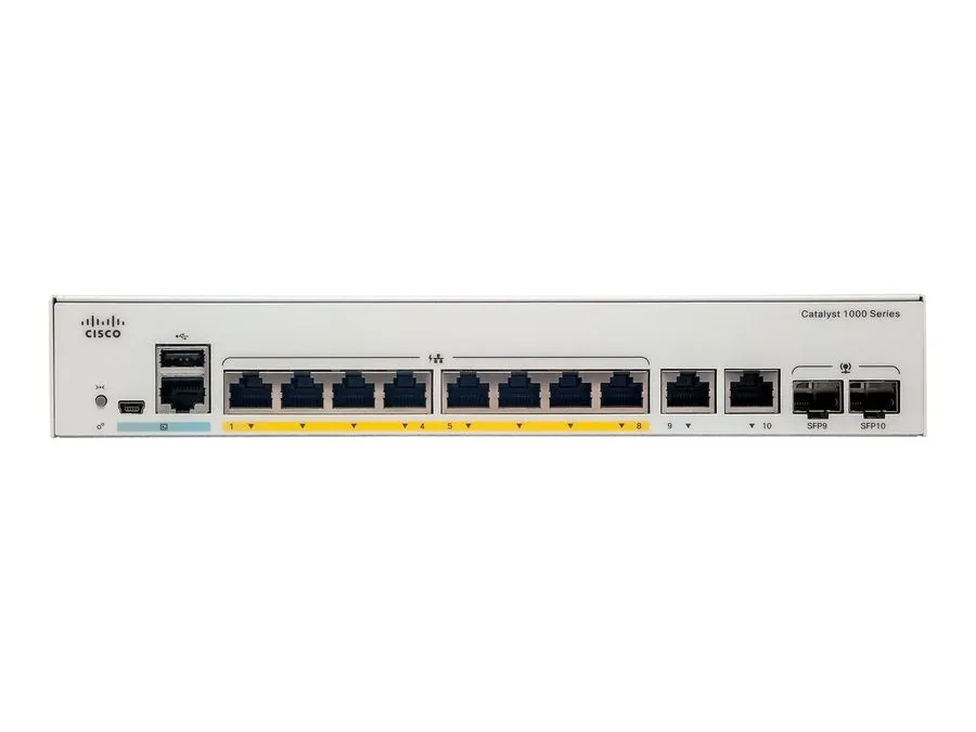 Коммутатор Cisco C1000-8P-E-2G-L 8 Ports PoE Ethernet Switch