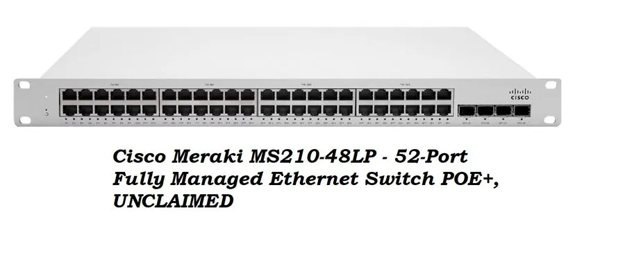 Коммутатор Cisco Meraki MS210-48LP 48-Port Gigabit PoE Cloud Managed Switch UNCL
