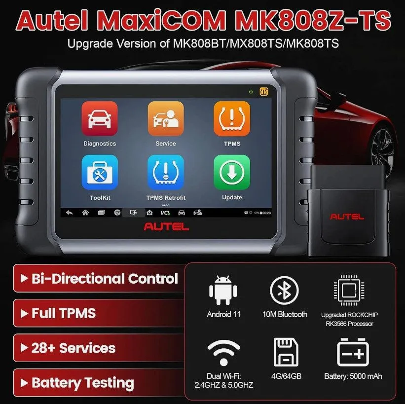 Диагностический сканер Autel MaxiCOM MK808Z-TS All Systems Diagnostic Scanner Au — фото лота 1