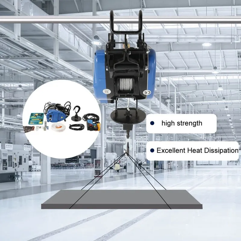 Таль Electric Hoist Lift Electric Winch Portable 360° Safety Limit Al-Alloy 4m/m — фото лота 1
