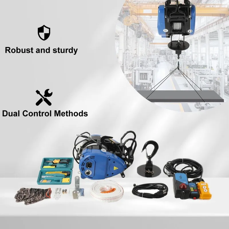 Таль Electric Hoist Lift Electric Winch Portable 360° Safety Limit Al-Alloy 4m/m — фото лота 2