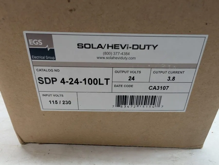 Блок питания SolaHD SDP4-24-100LT 24VDC 3.8A DIN Rail Power Supply 115/230VAC Em