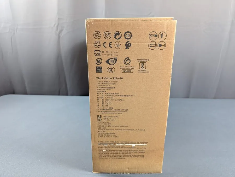 Монитор LENOVO THINKVISION T22V-20 21.5" MONITOR MTM 61FB-MAR6-US SP40W81723
