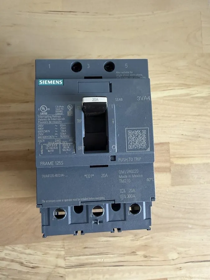 Автоматический выключатель 1-SIEMENS 3VA4110-6ED34-0AA0 3 POLE 100A 3VA4 CIRCUIT
