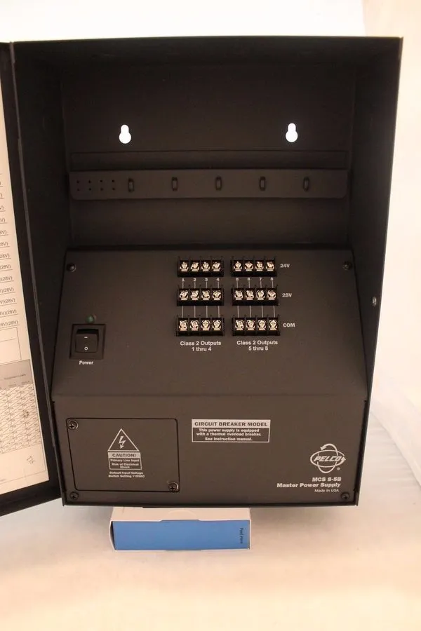 Блок питания Pelco MCS8-5B Master Camera Power Supply 5A 8 Outputs w/ Circuit Br — фото лота 2