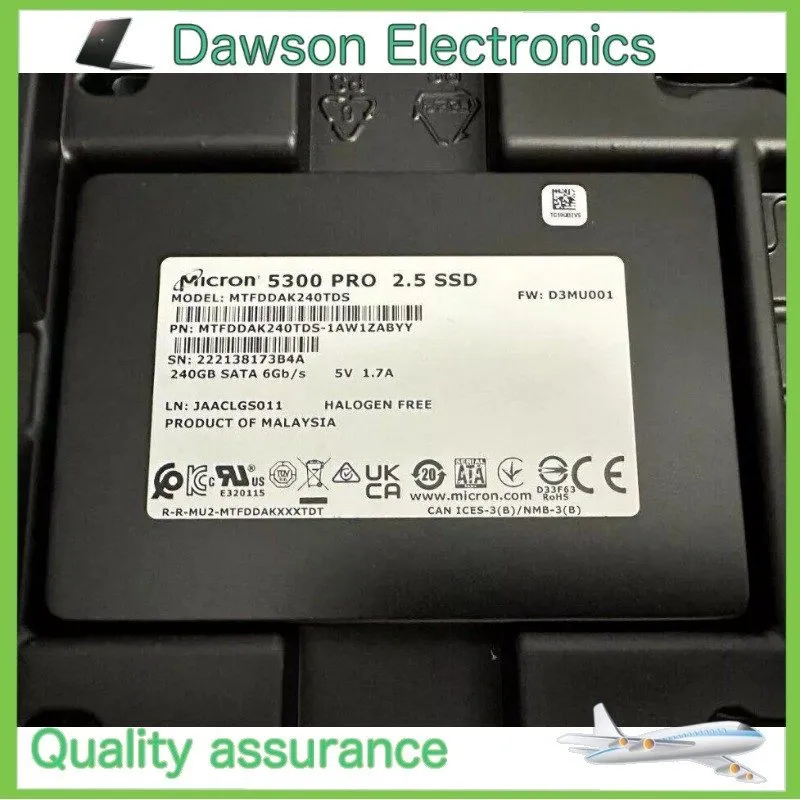 SSD-накопитель Micron MTFDDAK240TDS-1AW1ZABYY 240GB SSD SATA 6Gb/s 5300 PRO 2.5 