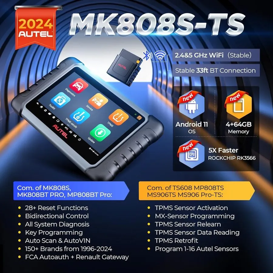 Диагностический сканер Autel MaxiCOM MK808S-TS MK808S IMMO TPMS Key Coding Car D