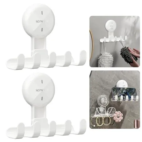 Вакуумная присоска 5-Hook Suction Cup Shower Rack, Wall Organizer