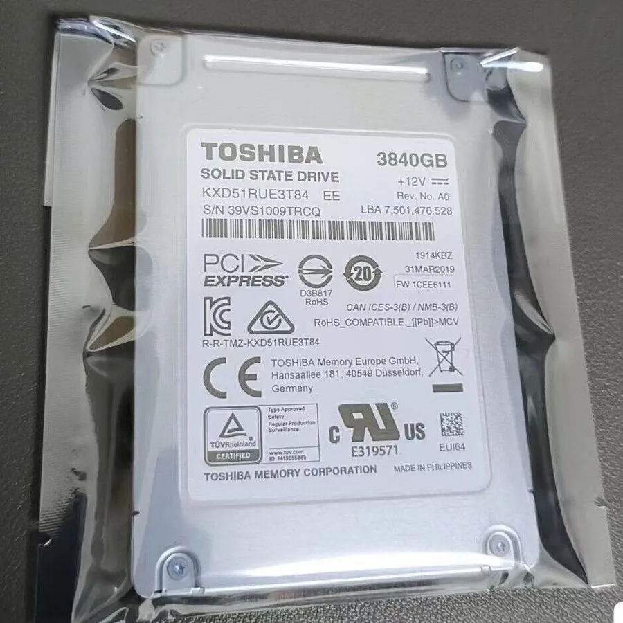 SSD-накопитель Kioxia XD5 U.2 3.84TB SSD 3840GB KXD51RUE3T84 FW 1CEE6111 Solid S