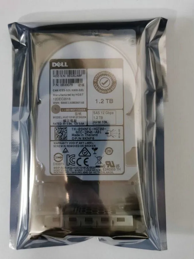 Жёсткий диск DELL 9XNF6 09XNF6 1.2TB 12G 10K SFF 2.5" SAS HDD HARD DRIVE