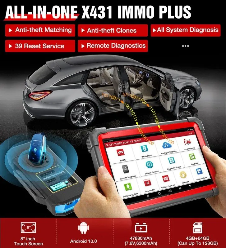 Диагностический сканер LAUNCH X431 PAD V VII X-PROG3 IMMO PLUS Diagnostic Tool K