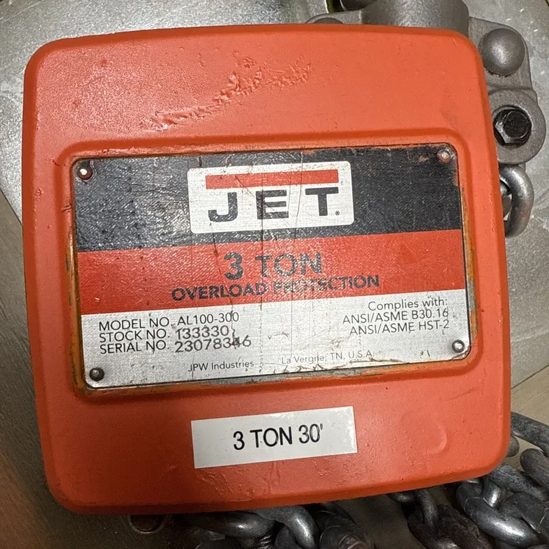 Таль Jet AL100-300-30 3 Ton Hand Chain Hoist 30 Ft. Lift — фото лота 1