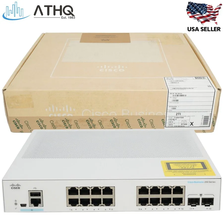 Коммутатор Cisco CBS250-16T-2G-NA 16-Port Gigabit Ethernet Smart Managed Switch  — фото лота 1
