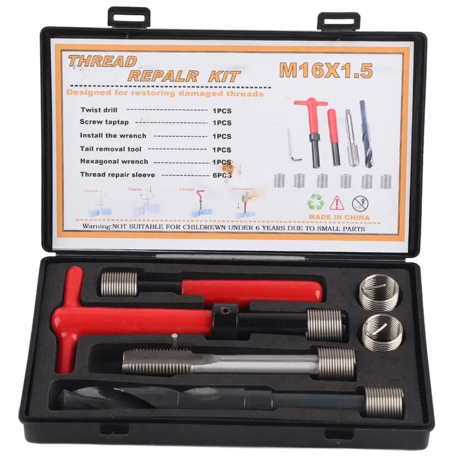 Режущий инструмент M16x1.5 Tap 14.5mm Drill Bit Set TiCoated M2 HSS Reduced Shan — фото лота 2