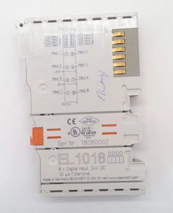 Модуль ввода-вывода Beckhoff EL1018 EtherCAT Terminal 8-Channel Digital Input 24