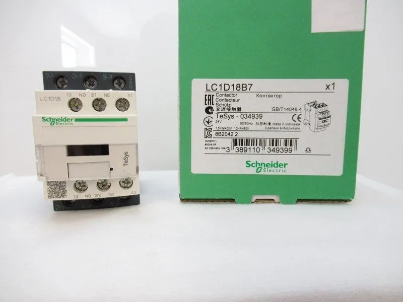 Контактор Schneider Electric TeSys Control IEC Contactor LC1D18B7 24V AC 18A 3-P