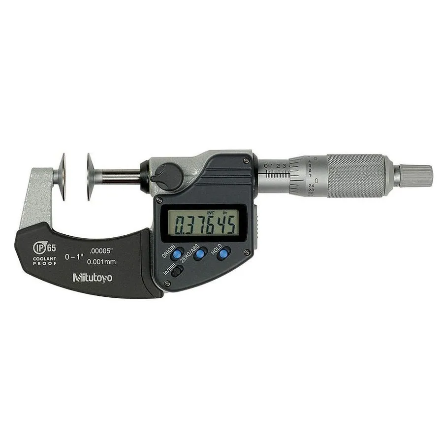 Микрометр MITUTOYO 323-350-30 Digital Disk Micrometer,0-1 In,0.00005In 4CGG6 — фото лота 1