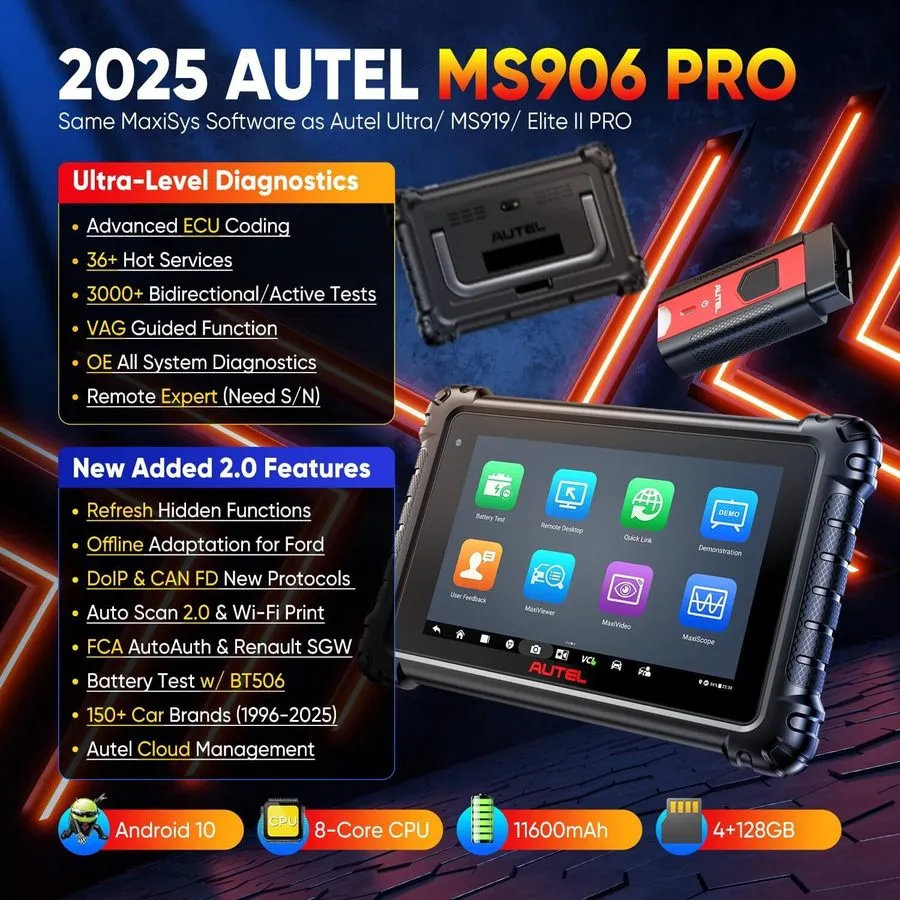 Диагностический сканер Autel MaxiSys MS906 Pro ECU Coding Full System Diagnostic