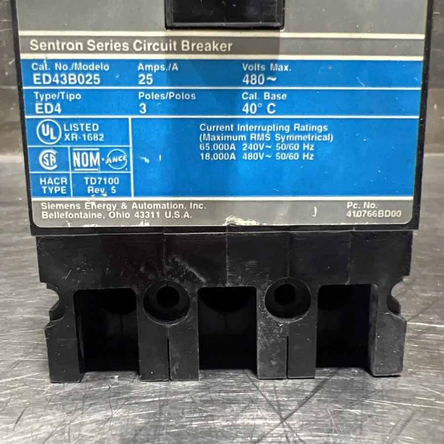 Автоматический выключатель Siemens Sentron ED43B025 Circuit Breaker 25A 3-Pole 4