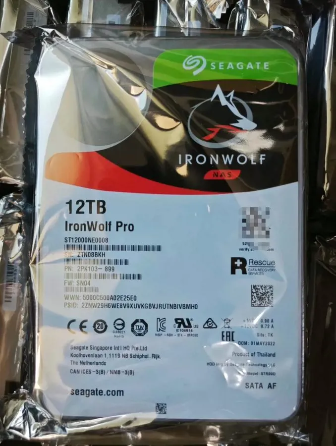 Жёсткий диск Seagate IronWolf Pro ST12000NE0008 12TB 7200RPM SATA3.0 6Gb/s 3.5" 