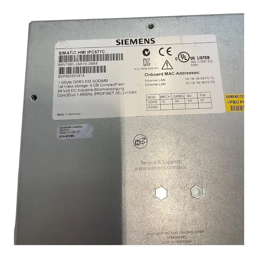 Промышленный компьютер Siemens SIMATIC HMI IPC577C Panel PC 6AV7885-2AK10-3BA8 T