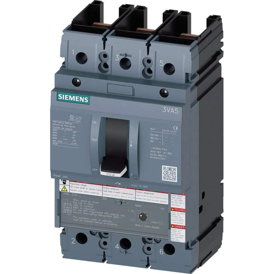 Автоматический выключатель SIEMENS 3VA5215-6EC31-0AA0 3 Pole 150 Amp Circuit Bre