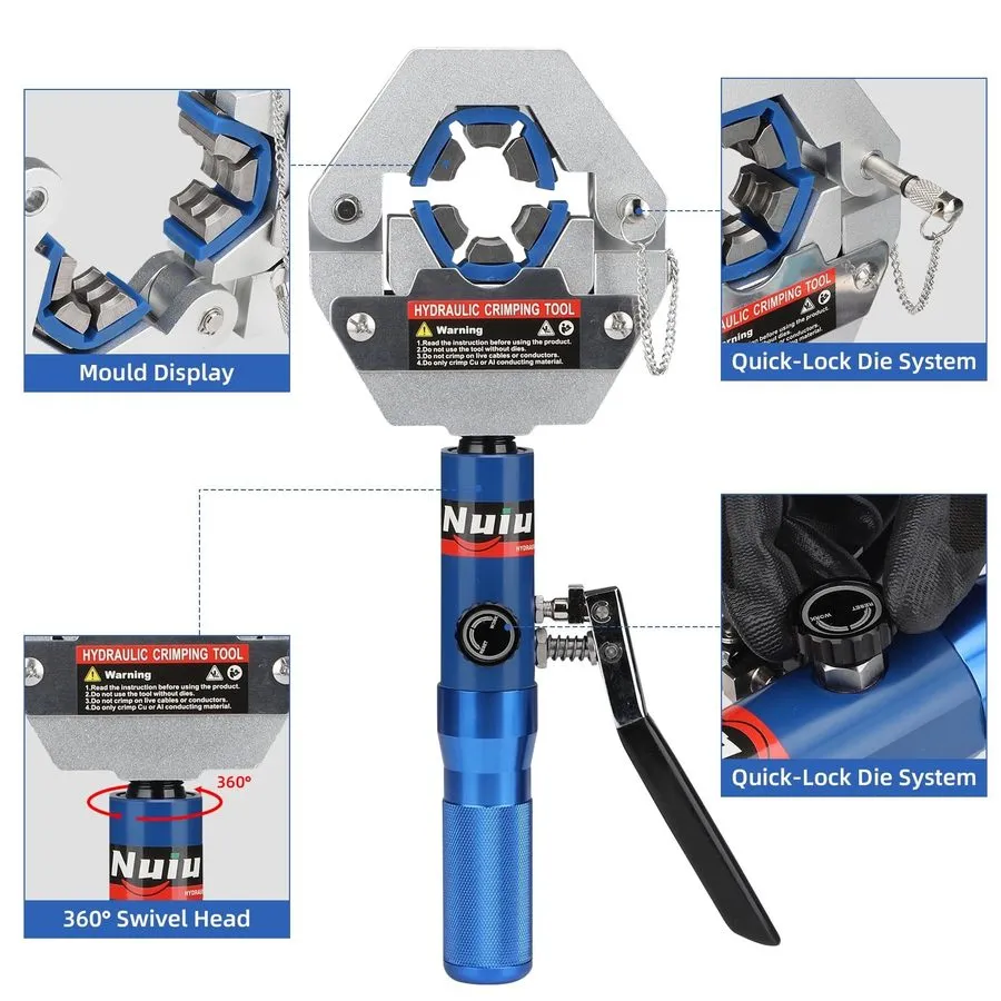 Трубопроводная арматура Nuiu FS-7842A Hydraulic Hose Crimper Kit 8T 17 inches x 