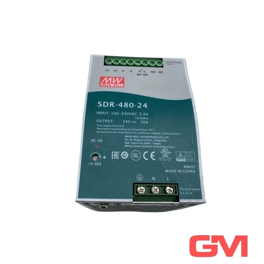 Блок питания MEAN WELL SDR-480-24 DIN Rail Power Supply 24V 20A 480W 100-240VAC