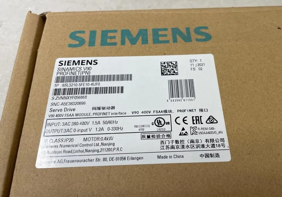 Частотный преобразователь 6SL3 210-5FE10-4UF0 SIEMENS SINAMICS V90 Input Voltage