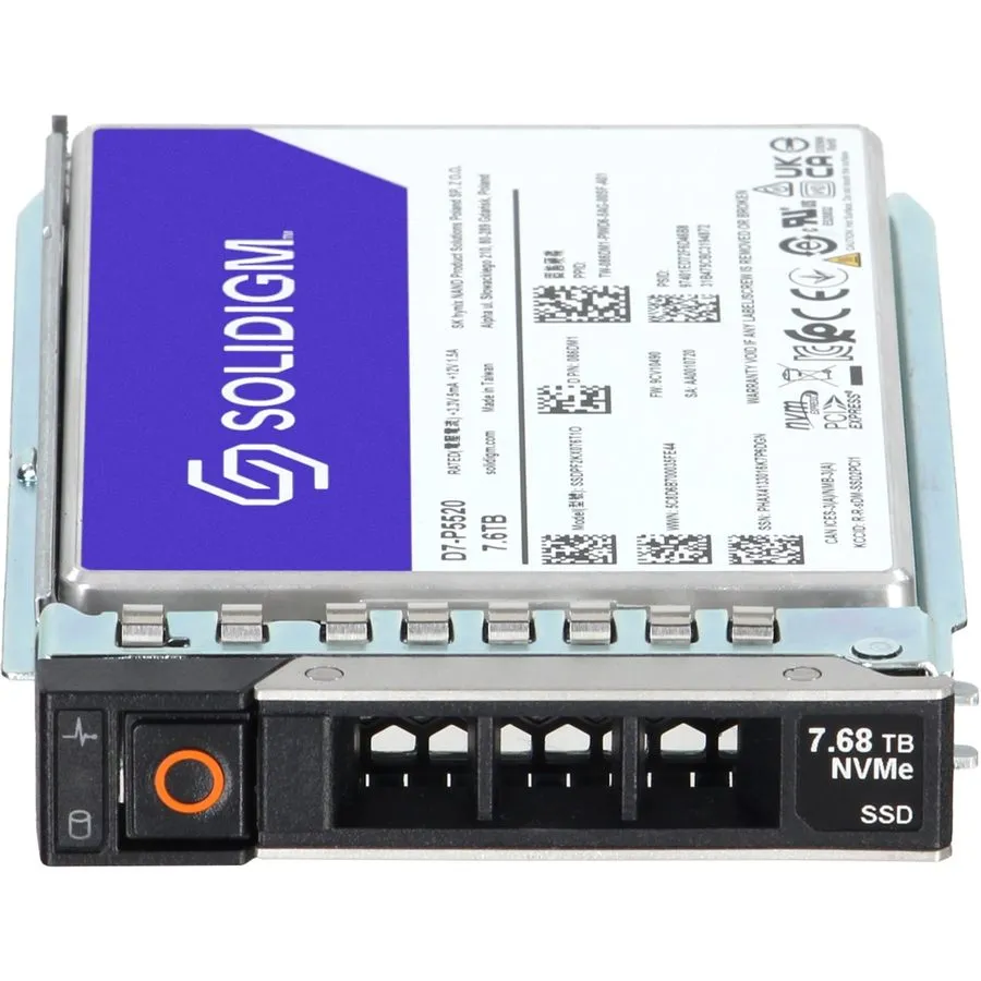 86DM1-CDL Dell Solidigm 7.68TB Enterprise NVMe Gen4 RI TLC SED 2.5 SSD D7-P5520