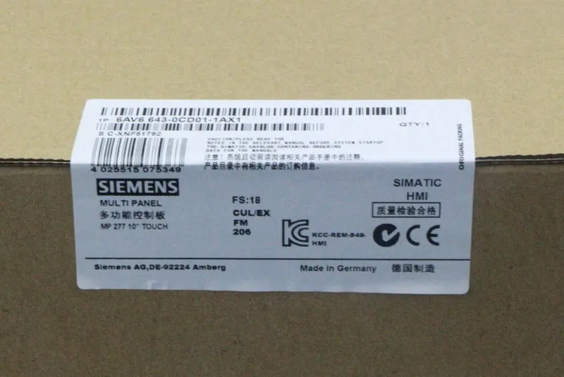 Панель оператора Siemens HMI 6AV6643-0CD01-1AX1 TOUCH PANEL SCREEN