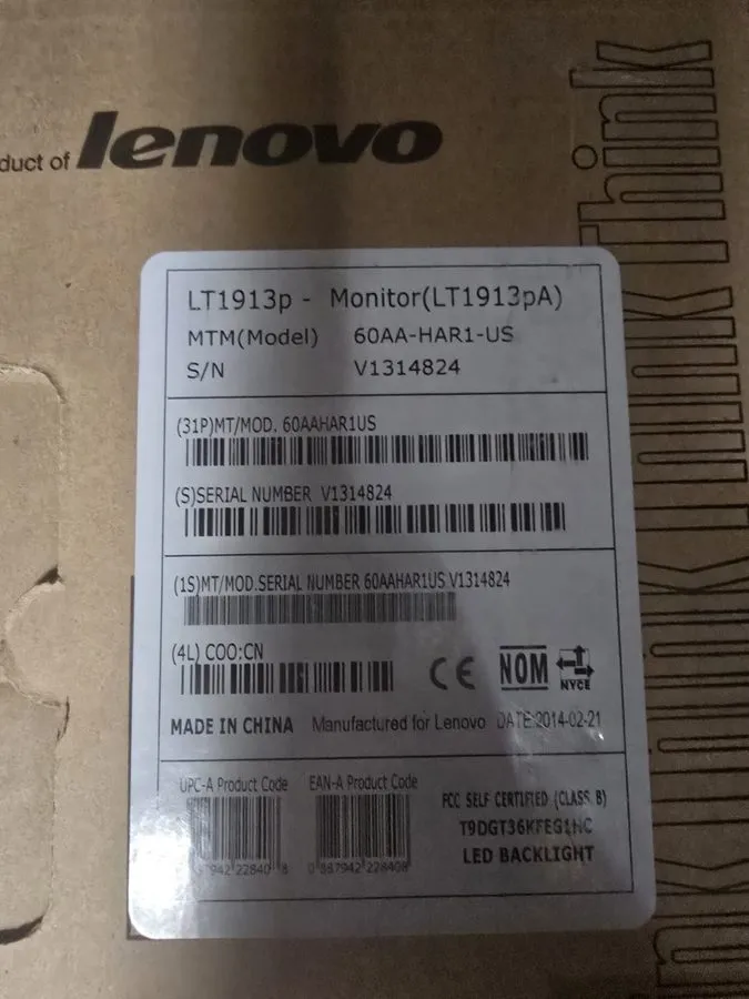 Монитор Lenovo ThinkVision LT1913p