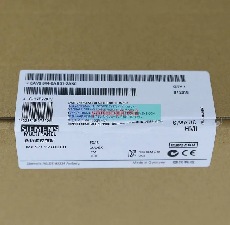 Панель оператора Siemens SIMATIC MP377 Multi Panel 6AV6644-0AB01-2AX0 HMI